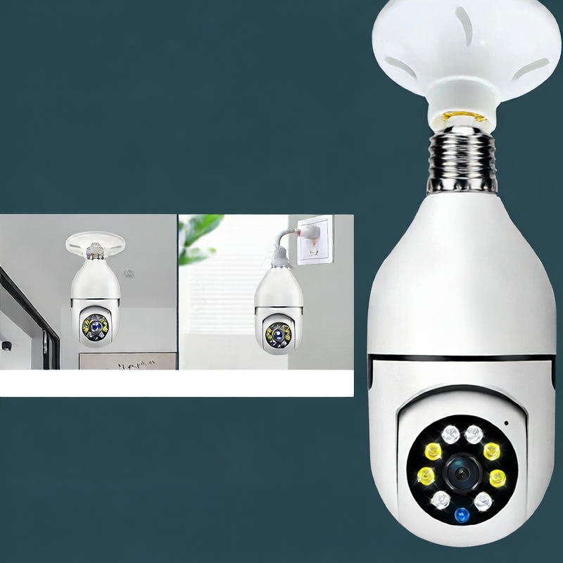 2-in-1 Light Bulb Security Camera – Full HD, Night Vision, Remote Access via App