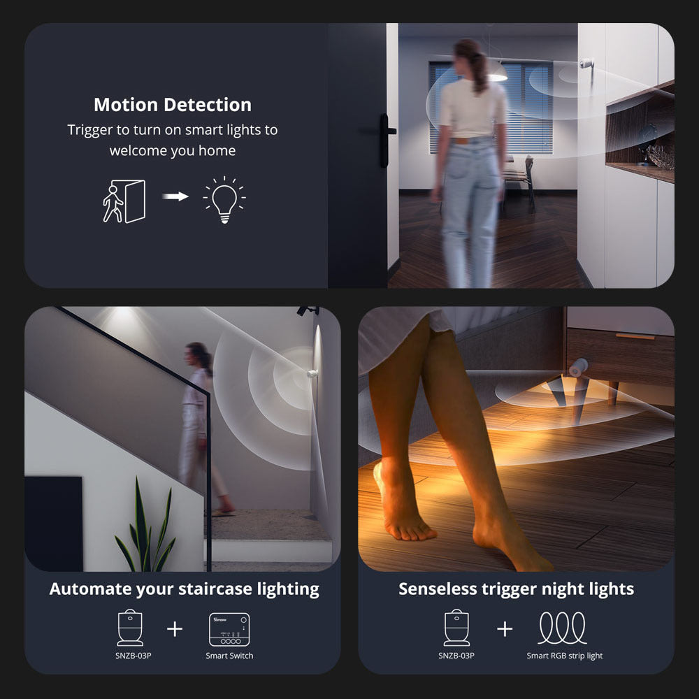 3-in-1 Motion Detector – Zigbee Sensor, App Notifications, Alexa Integration