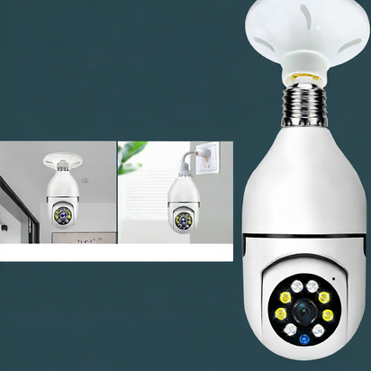2-in-1 Light Bulb Security Camera – Full HD, Night Vision, Remote Access via App